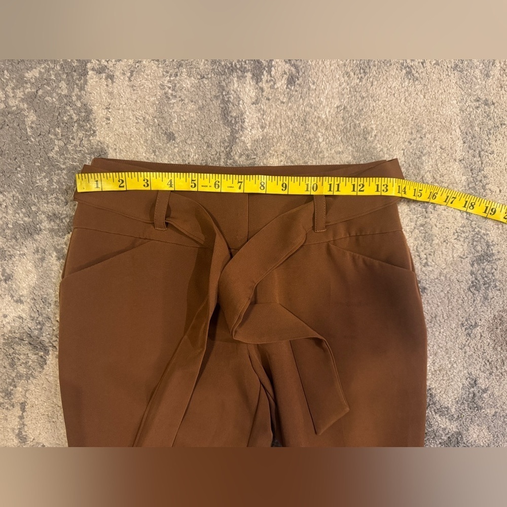 Flirtatious Brown Women's Tie-Waist Pants - Picture 4 of 5